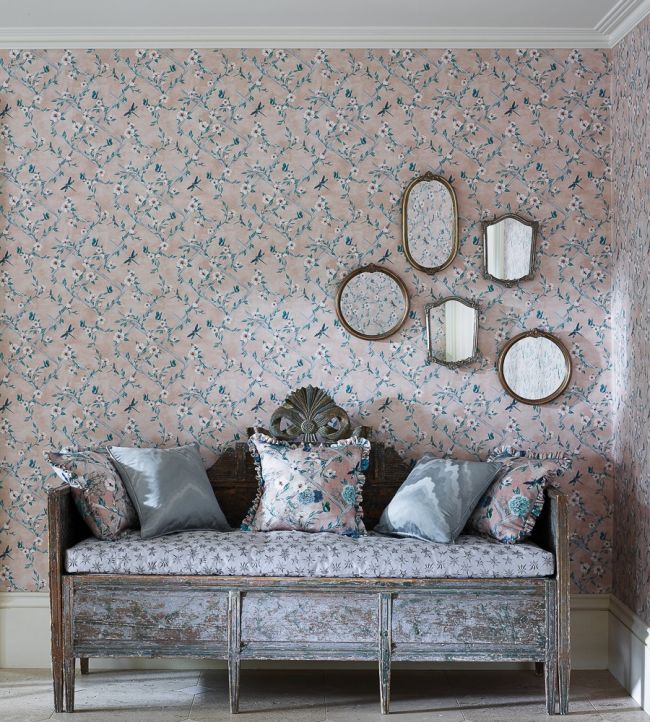 Rosanna Trellis Wallpaper - Stone/Persian - Matthew Williamson - W7145/03 - Premier Wallcovering
