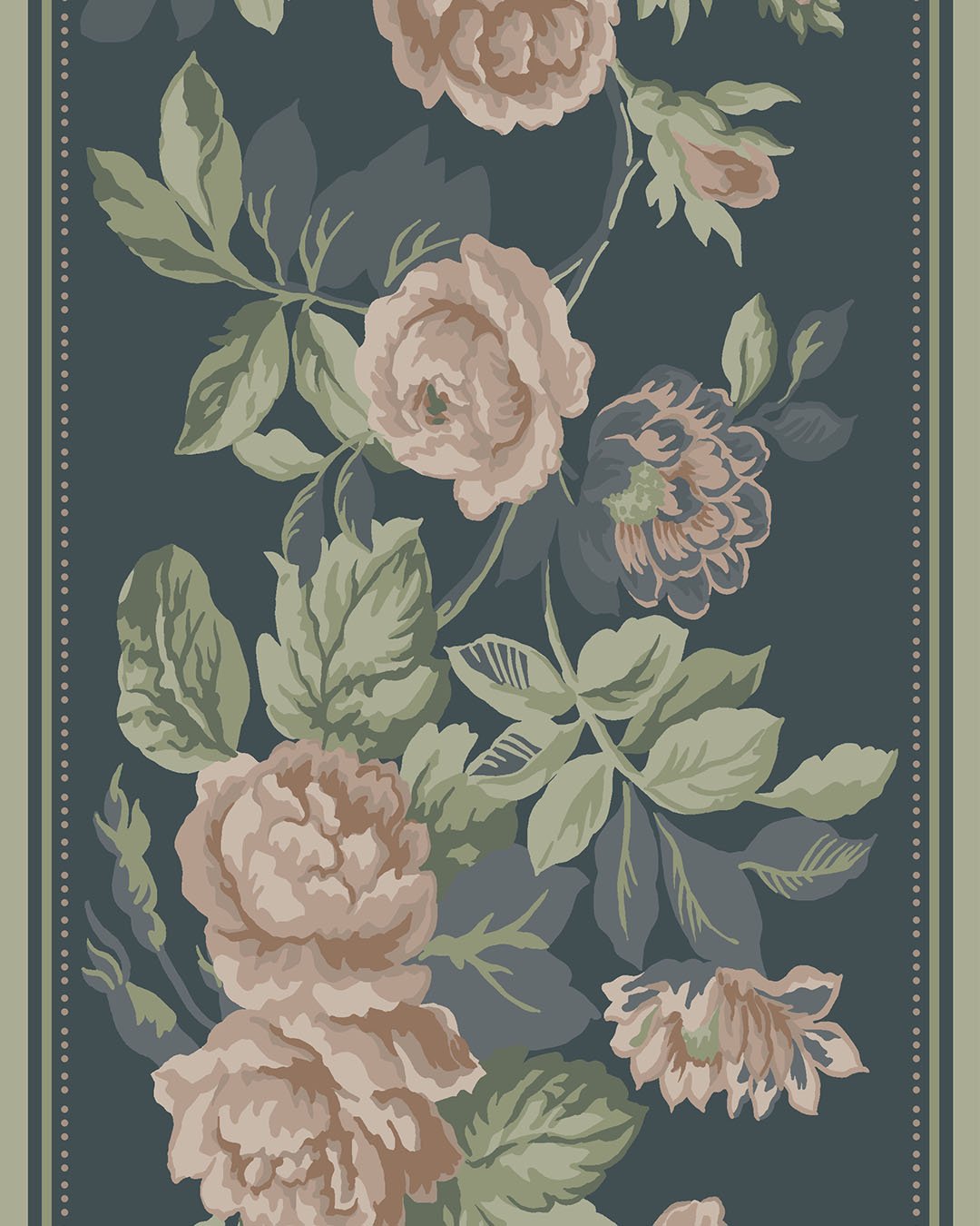 Rosdalen bård Wallpaper - Dark Blue - Midbec - 116045 - Premier Wallcovering