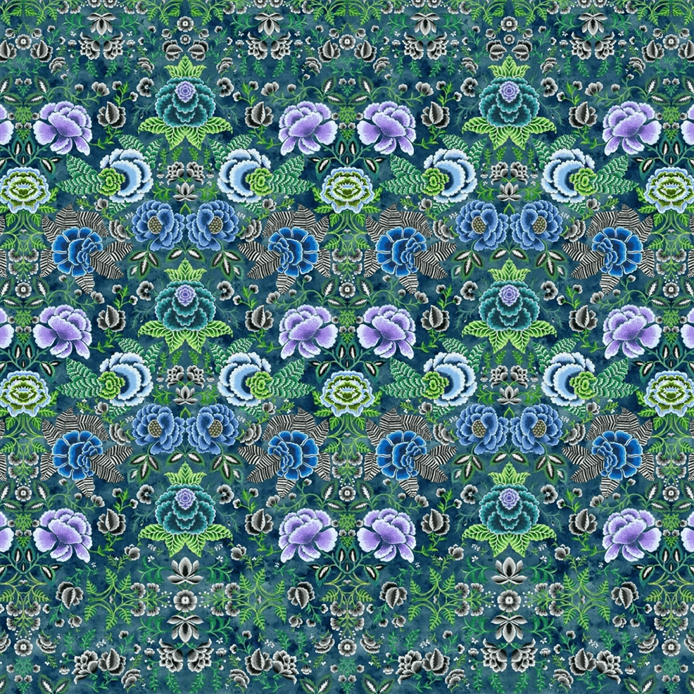 Rose De Damas Wallpaper - Indigo - PDG1168/03 - Designers Guild - Premier Wallcovering