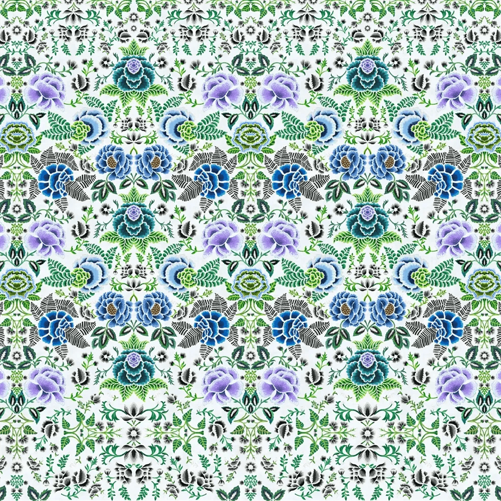 Rose De Damas Wallpaper - Cobalt - PDG1168/01 - Designers Guild - Premier Wallcovering