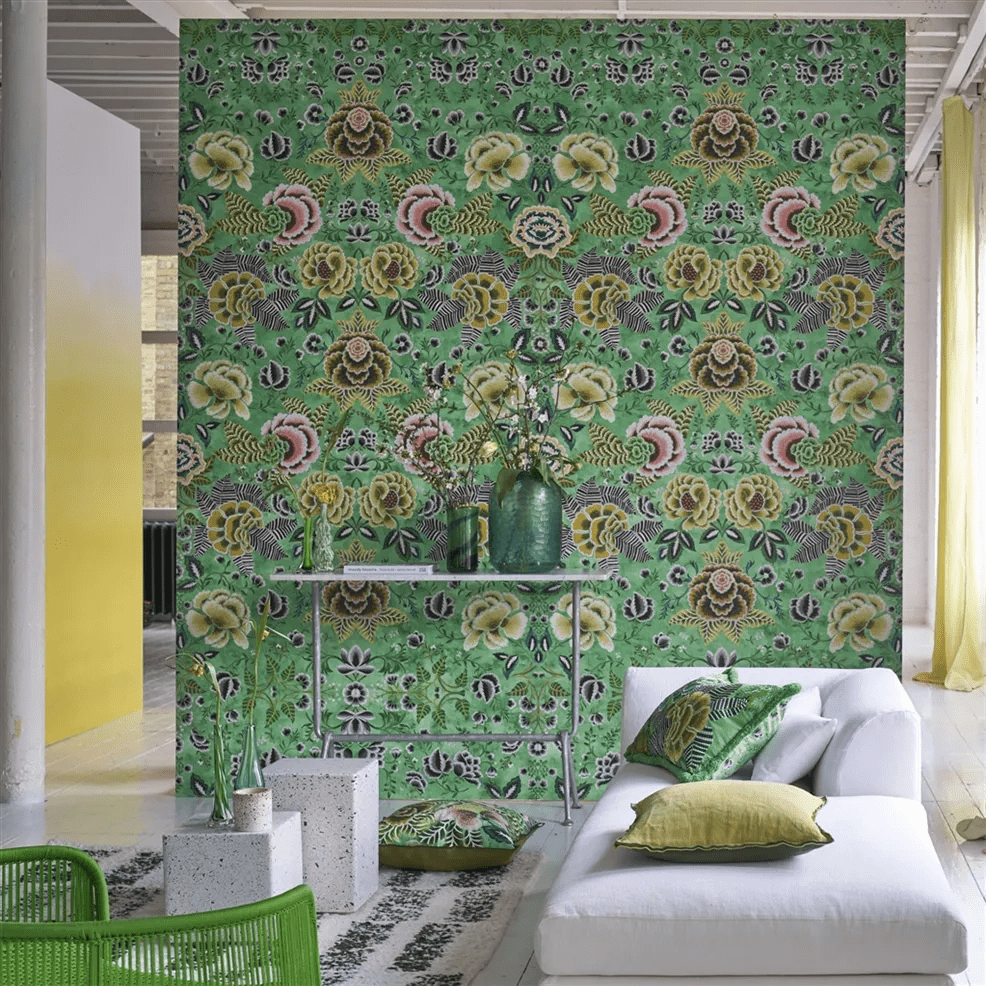Rose De Damas Wallpaper - Jade - PDG1168/02 - Designers Guild - Premier Wallcovering