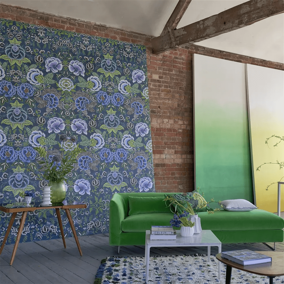 Rose De Damas Wallpaper - Indigo - PDG1168/03 - Designers Guild - Premier Wallcovering