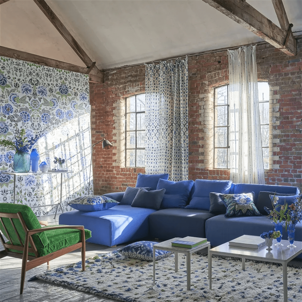 Rose De Damas Wallpaper - Cobalt - PDG1168/01 - Designers Guild - Premier Wallcovering