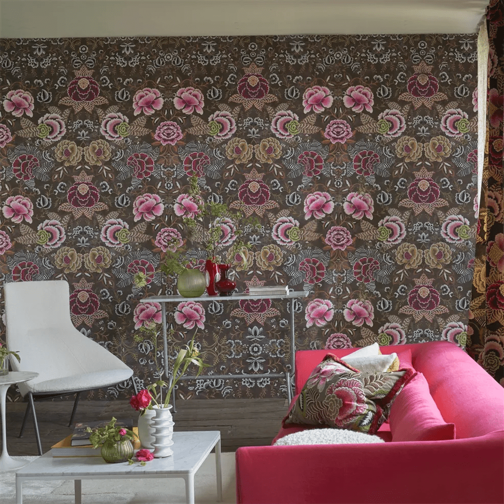 Rose De Damas Wallpaper - Cranberry - PDG1168/04 - Designers Guild - Premier Wallcovering