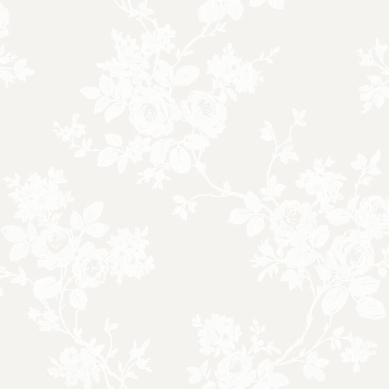 Rose Trail Wallpaper - White - SK Filson - DE41855 - Premier Wallcovering