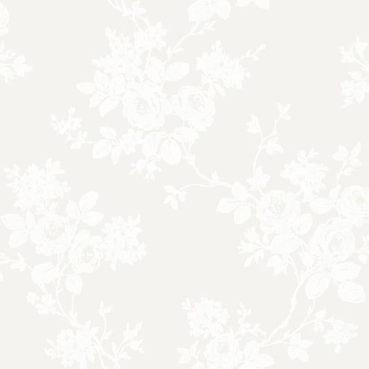 Rose Trail Wallpaper - White - SK Filson - DE41855 - Premier Wallcovering