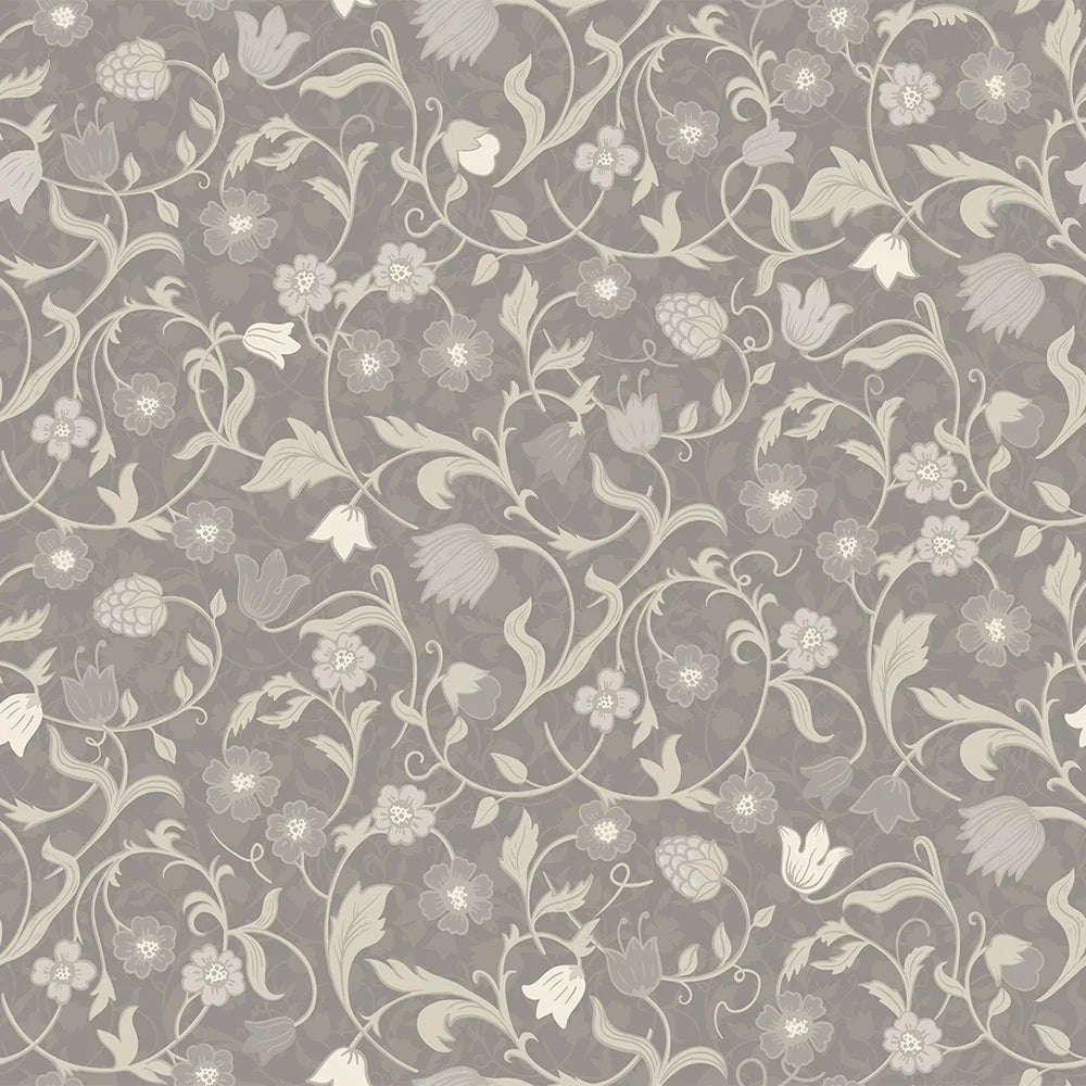 Rosehill Cottage Wallpaper - Vintage Cream on Earl Grey - LAN100064 - Lucie Annabel - Premier Wallcovering
