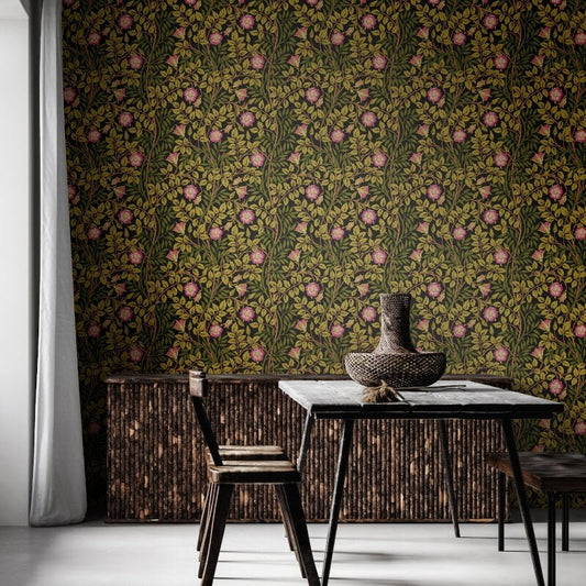 Rosehip Trail Wallpaper - Aubergine - Hoopla Walls - HWA1095W - Premier Wallcovering
