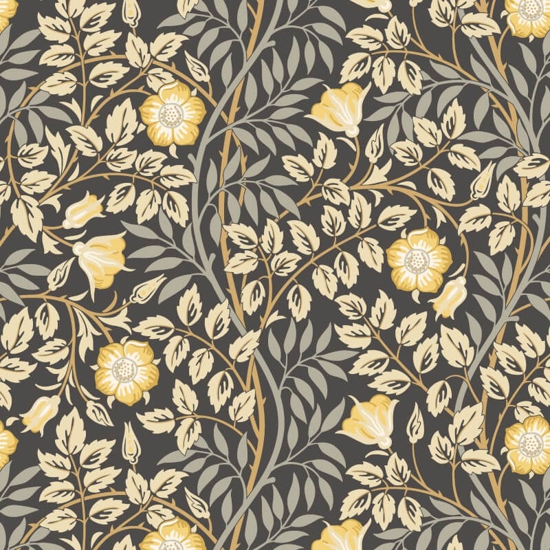 Rosehip Trail Wallpaper - Chalkboard - Hoopla Walls - HWA1094W - Premier Wallcovering