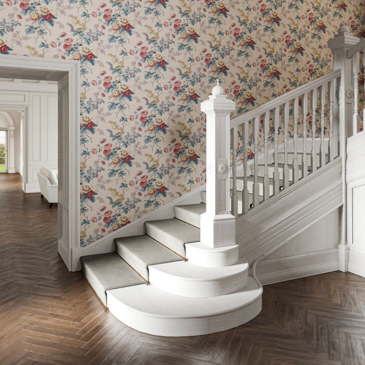 Rosemoore Wallpaper - Stone - Warner House - Premier Wallcovering