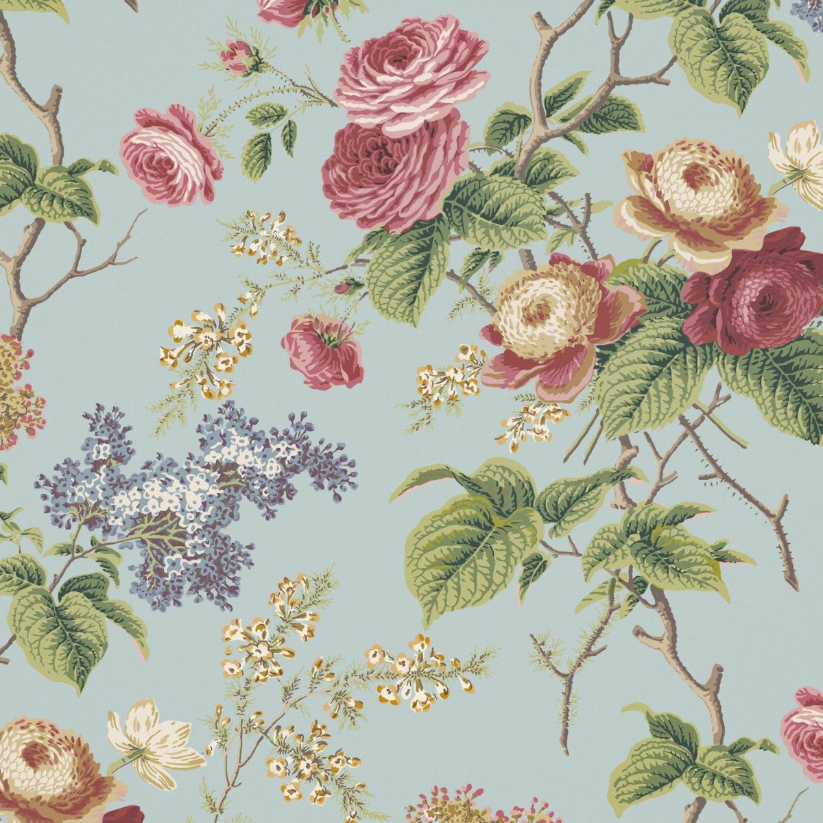 Rosemoore Wallpaper - Mist - Warner House - Premier Wallcovering