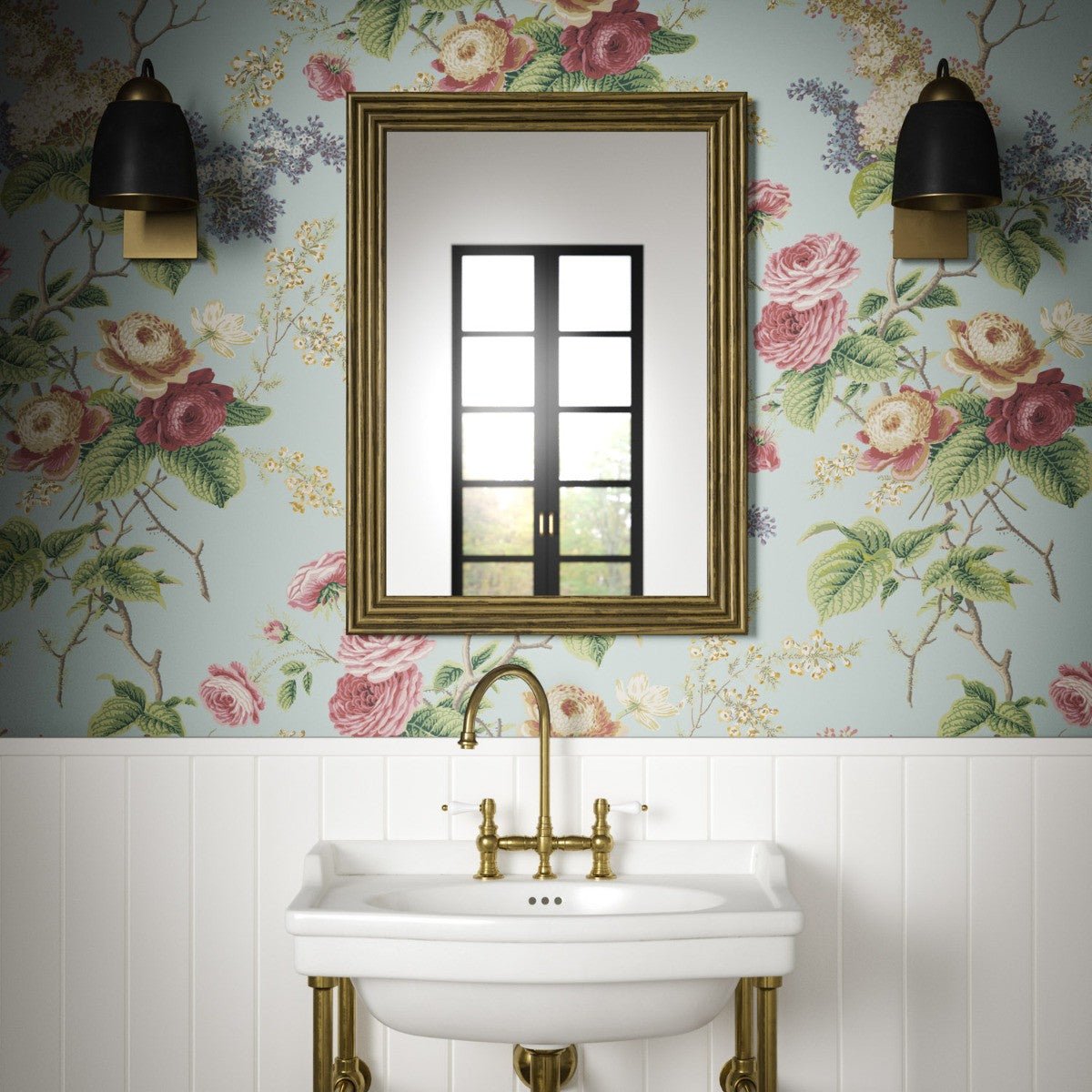 Rosemoore Wallpaper - Mist - Warner House - Premier Wallcovering