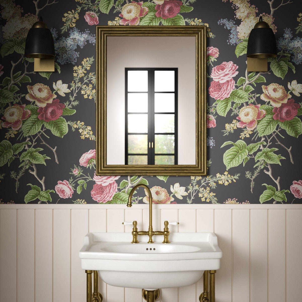 Rosemoore Wallpaper - Black - Warner House - Premier Wallcovering