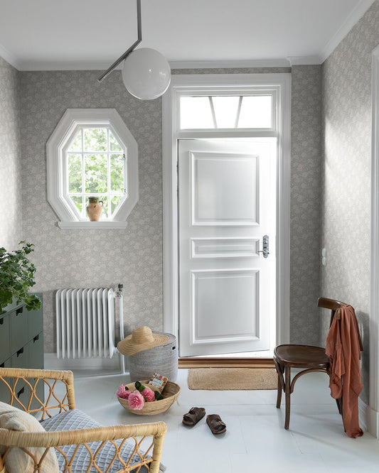 Rosengång Wallpaper - Neutral Gray - Midbec - 43105 - Premier Wallcovering