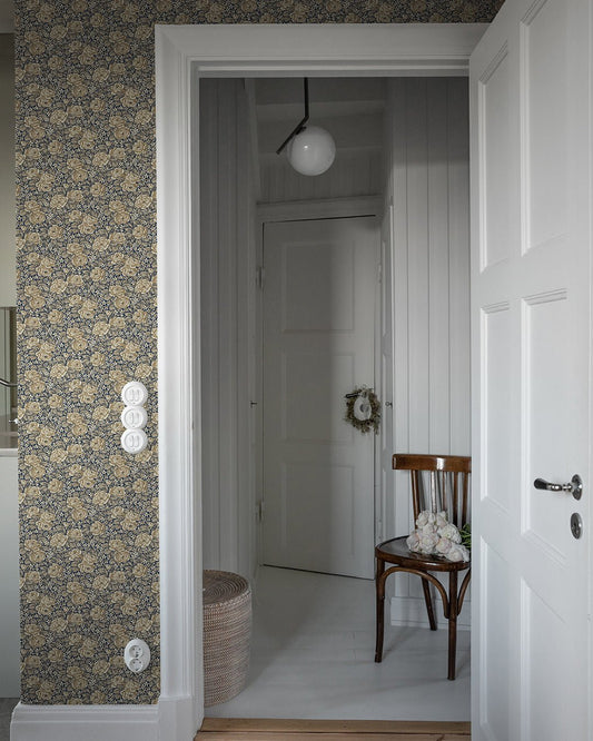 Rosengång Wallpaper - Blue - Midbec - 43107 - Premier Wallcovering