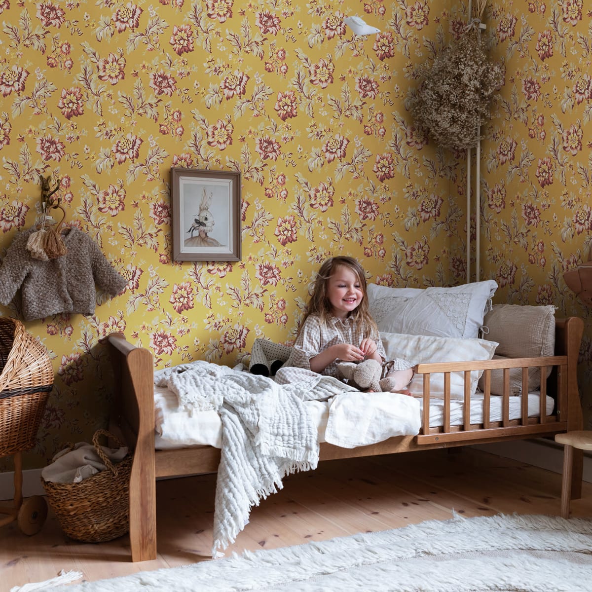Rosenholm Wallpaper - Yellow - Sandberg - S10414 - Premier Wallcovering