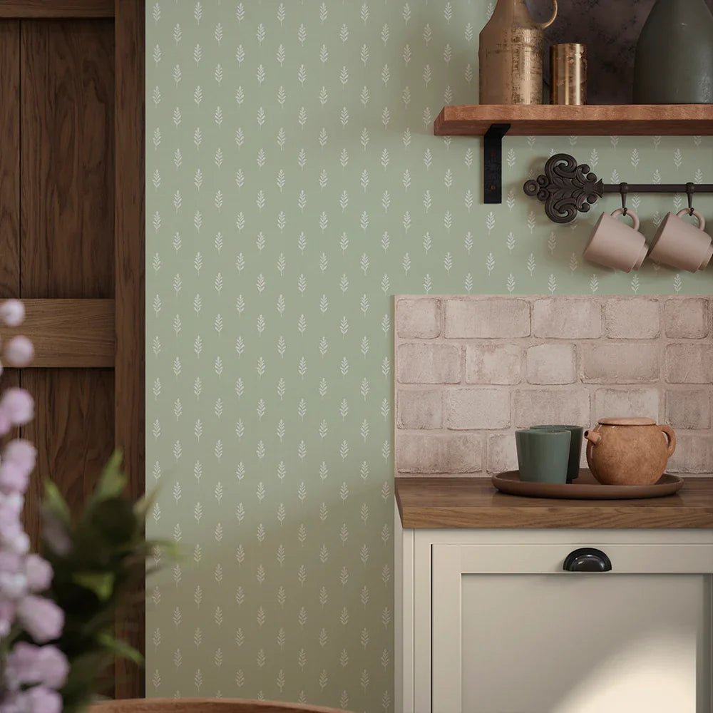 Rowan Wallpaper - Pistachio Green - LAN100146 - Lucie Annabel - Premier Wallcovering