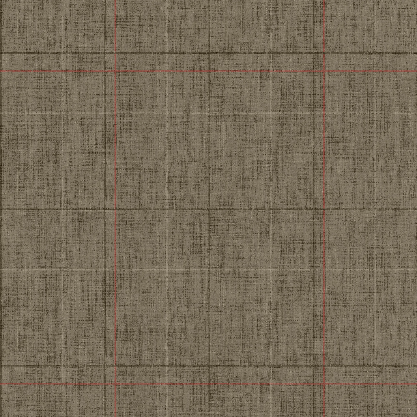 Royal Check Wallpaper - Heather Green, Bracken Green and Red - Lucie Annabel - LAN100471 - Premier Wallcovering