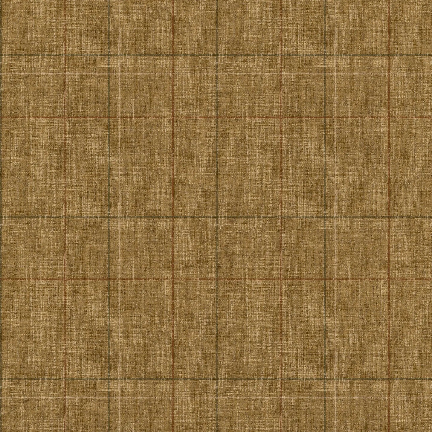Royal Check Wallpaper - Toasted Caramel, Hazelnut and Green - Lucie Annabel - LAN100466 - Premier Wallcovering