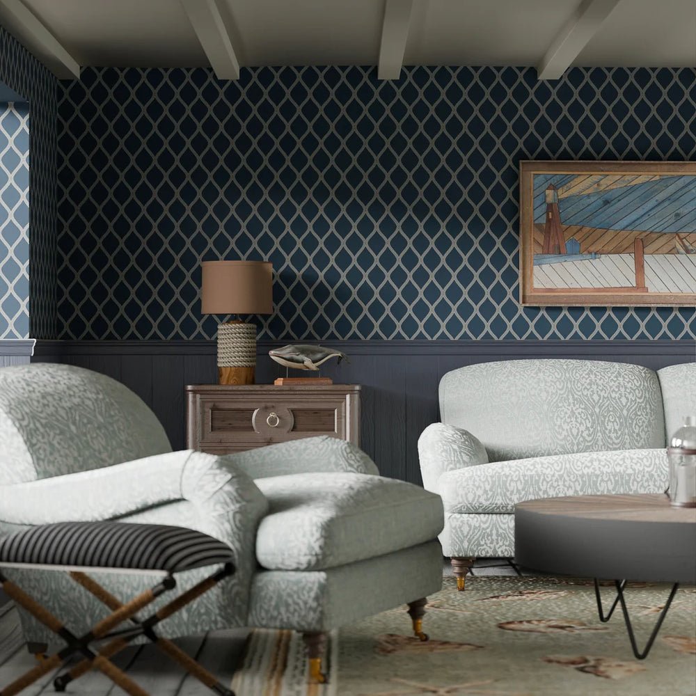 Royal Dockyard Wallpaper - Classic Navy - LAN100311 - Lucie Annabel - Premier Wallcovering
