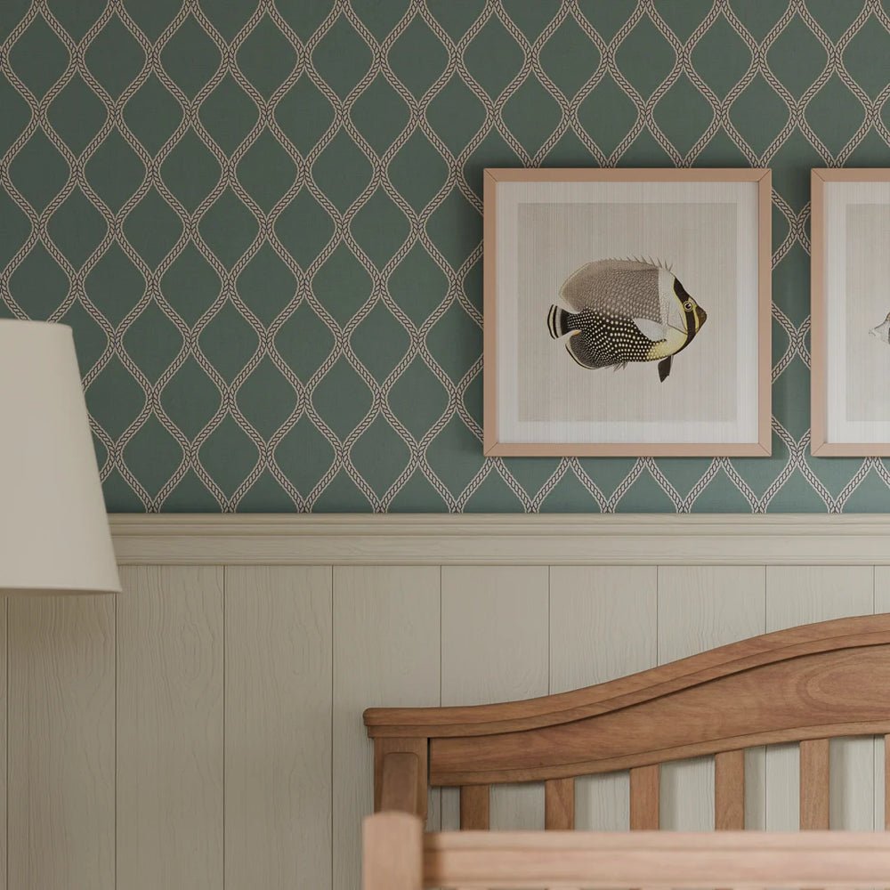 Royal Dockyard Wallpaper - Teal - LAN100314 - Lucie Annabel - Premier Wallcovering