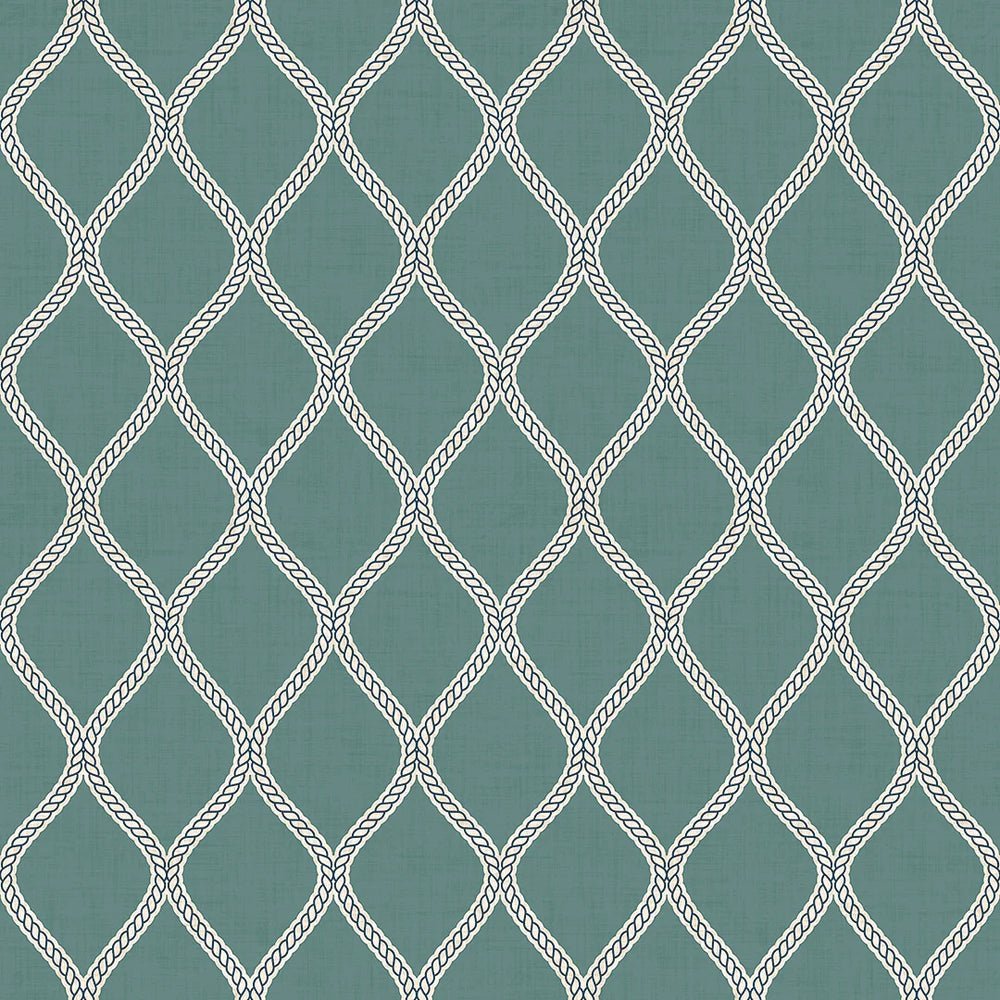 Royal Dockyard Wallpaper - Teal - LAN100314 - Lucie Annabel - Premier Wallcovering