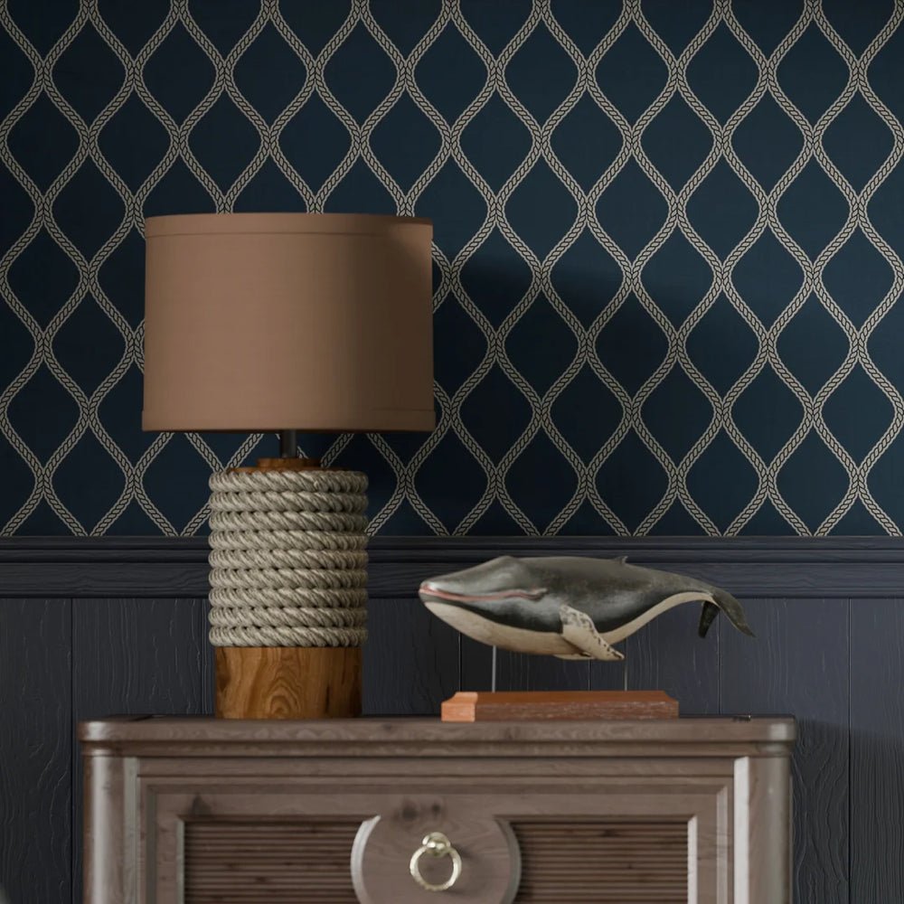 Royal Dockyard Wallpaper - Classic Navy - LAN100311 - Lucie Annabel - Premier Wallcovering