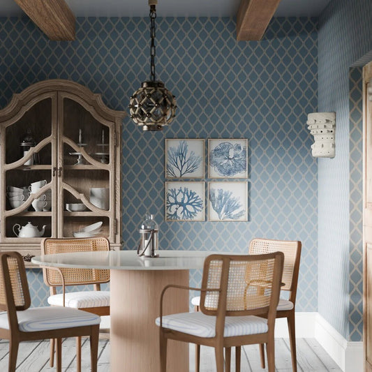 Royal Dockyard Wallpaper - Cornflower Blue - LAN100312 - Lucie Annabel - Premier Wallcovering
