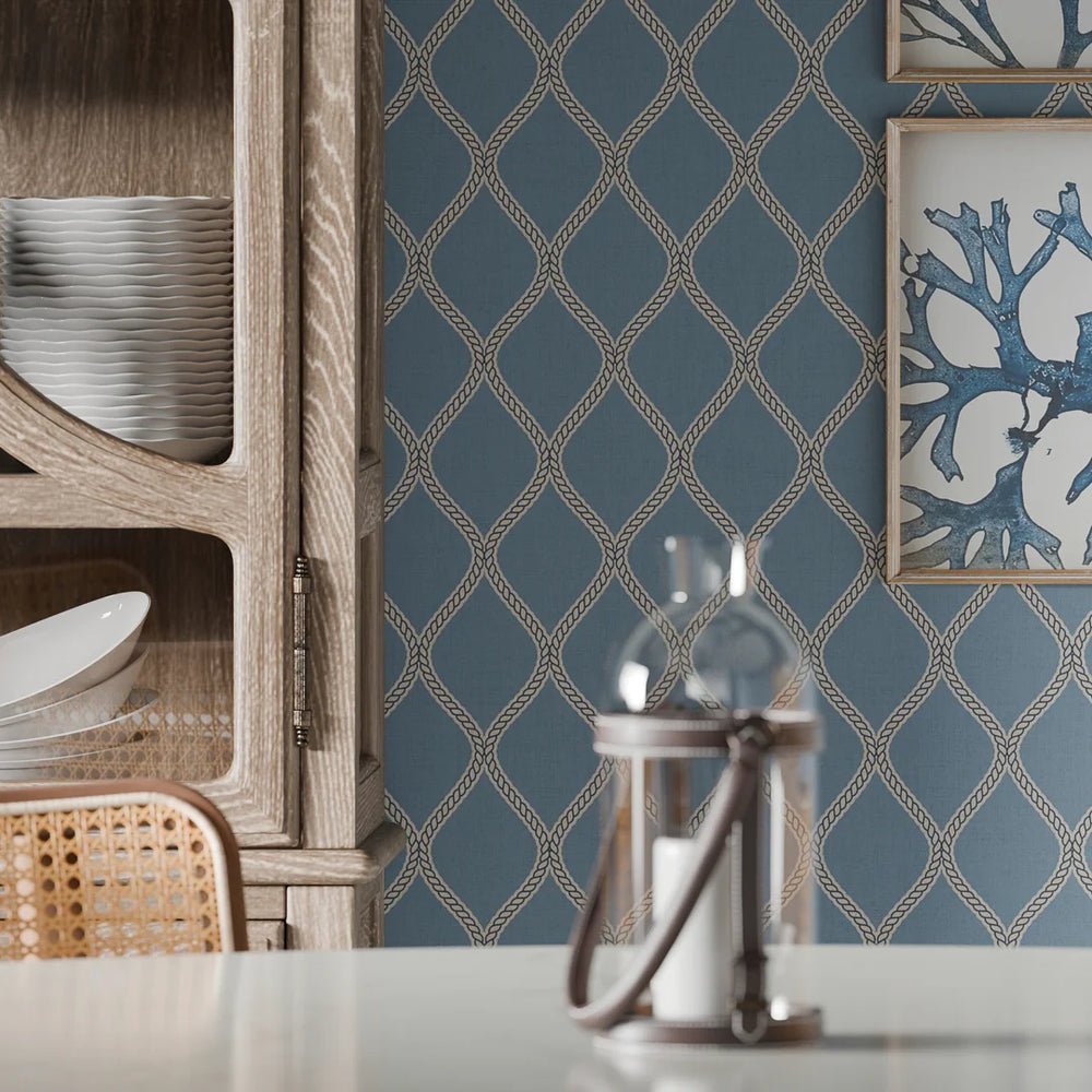 Royal Dockyard Wallpaper - Cornflower Blue - LAN100312 - Lucie Annabel - Premier Wallcovering