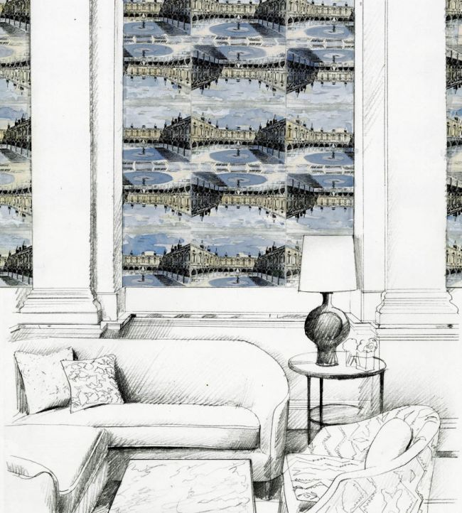 Royal Exchange Wallpaper - Taloyrs Grey/Platinum - ZPLW312971 - Zoffany - Premier Wallcovering