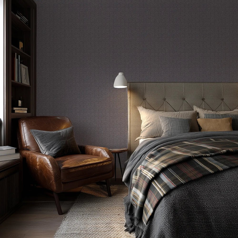 Royal Herringbone Wallpaper - Light Navy - Lucie Annabel - LAN100481 - Premier Wallcovering
