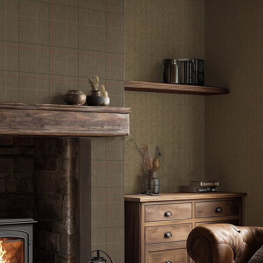Royal Herringbone Wallpaper - Light Bracken Green - Lucie Annabel - LAN100483 - Premier Wallcovering