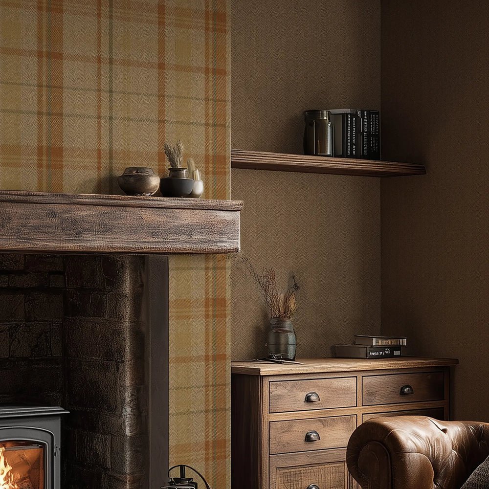 Royal Herringbone Wallpaper - Hazelnut - Lucie Annabel - LAN100477 - Premier Wallcovering