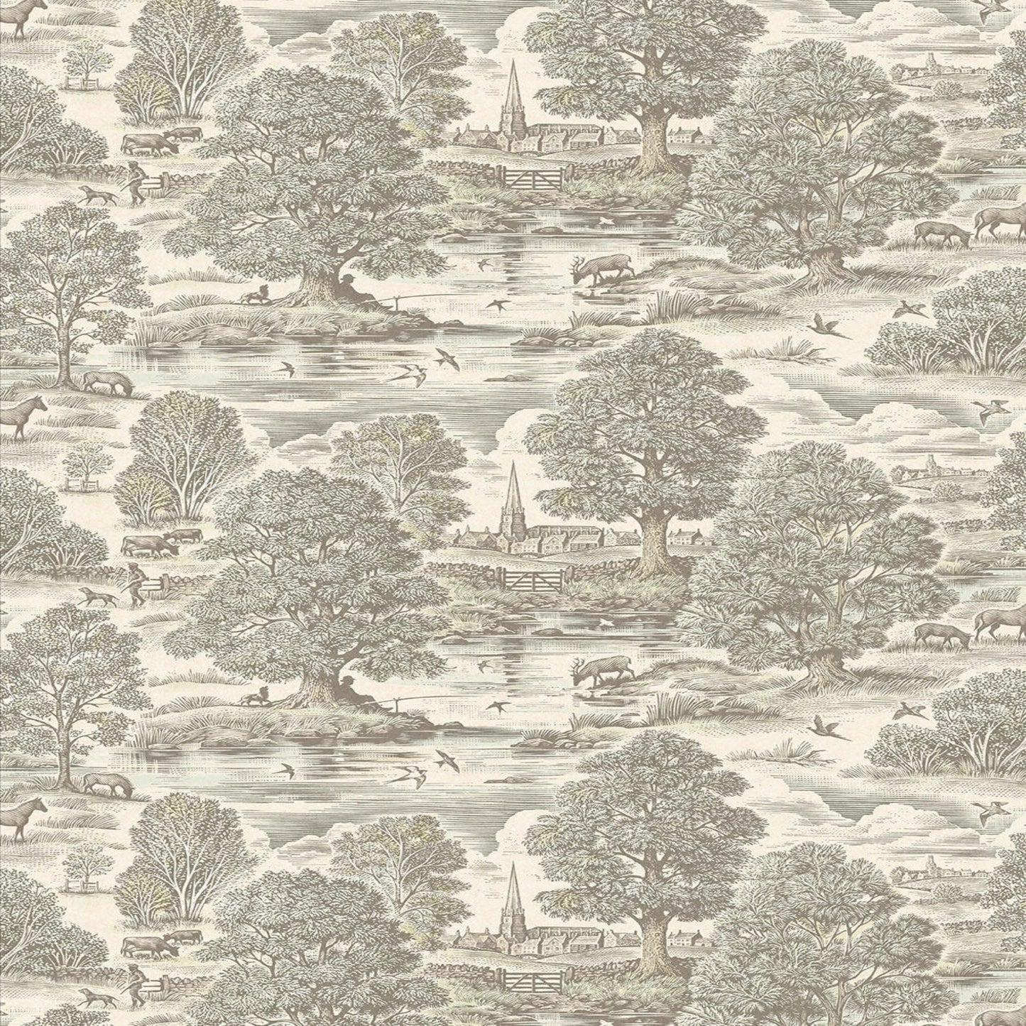 Royal Oak Wallpaper - Aquatint - Lewis & Wood - Premier Wallcovering