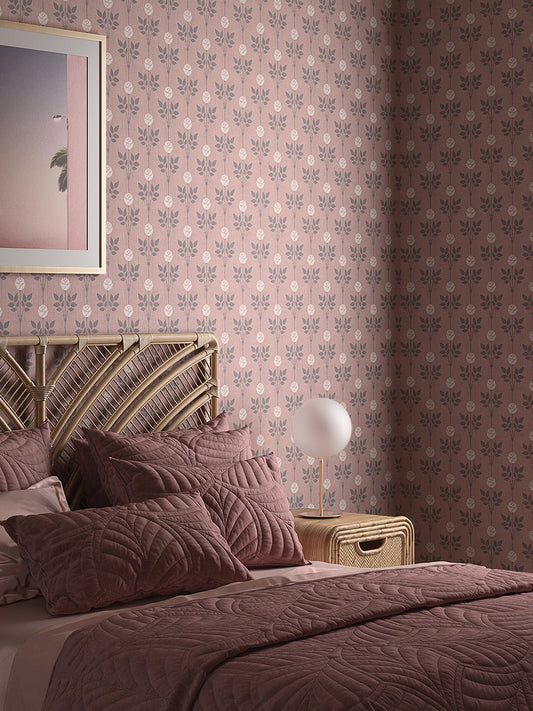 Rozalia Wallpaper - Blushing Rose - Divine Savages - DVS087-ROZA-ROSE-WR - Premier Wallcovering