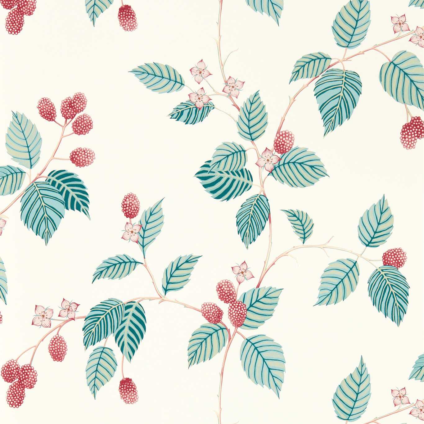 Rubus Wallpaper - Raspberry - DABW217228 - Sanderson - Premier Wallcovering
