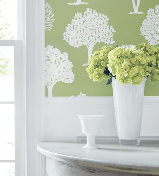 Russell Square Wallpaper - Linen on Aqua - Thibaut - T35108 - Premier Wallcovering