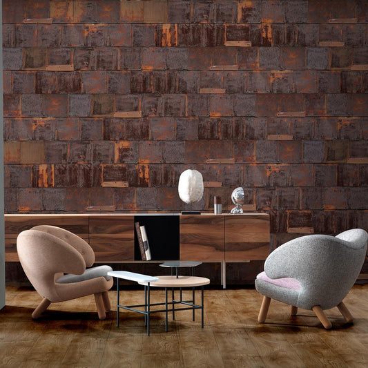 Rusted Metal Wallpaper - Brown - NLXL - PHE - 19 - Premier Wallcovering