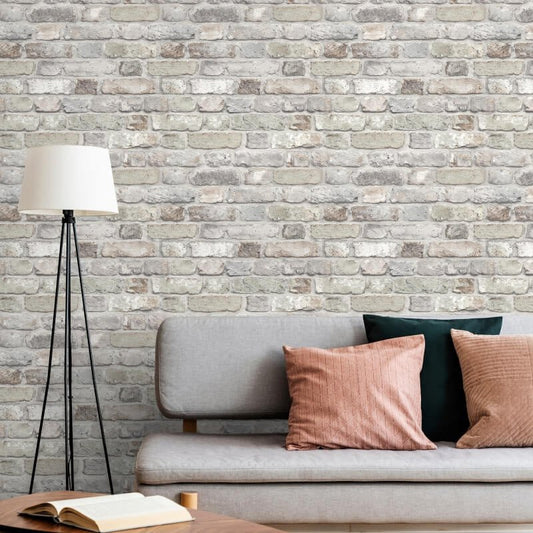 Rustic Brick Wallpaper - Natural/Grey - Grandeco - WL2201 - Premier Wallcovering