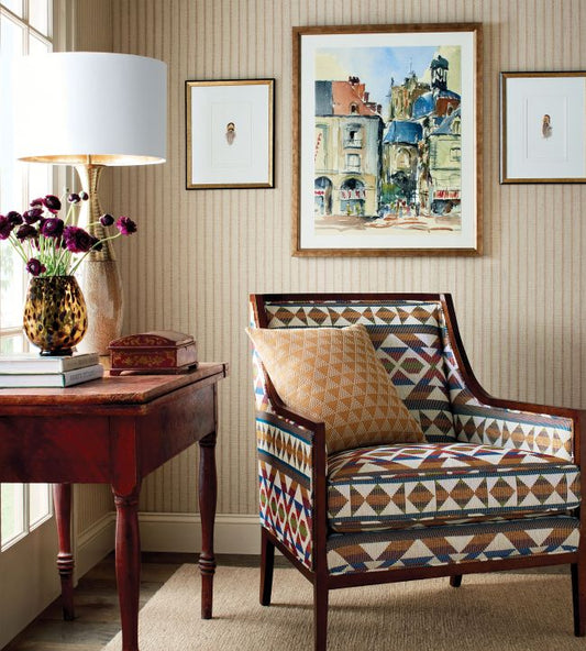 Ryker Stripe Wallpaper - Beige - Thibaut - T44058 - Premier Wallcovering