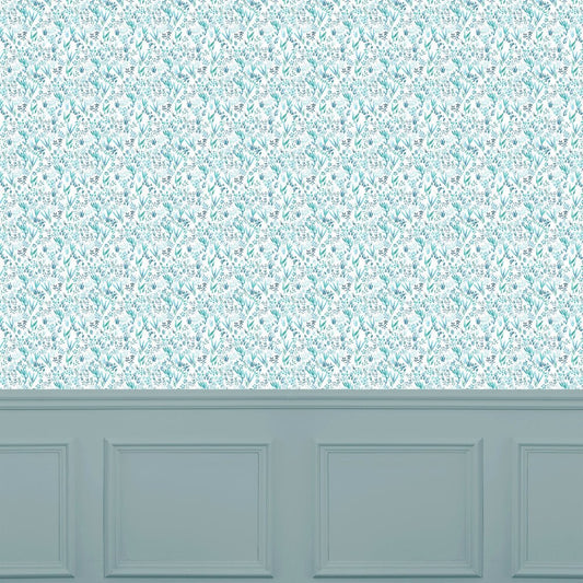 Saana Wallpaper - Teal - Voyage Maison - SAANA/WPO/TEA - Premier Wallcovering