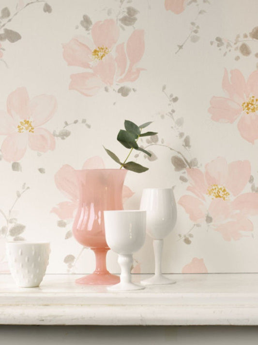 Sabatini Florescence Wallpaper - Taupe/rose - Casadeco - 82321202 - Premier Wallcovering