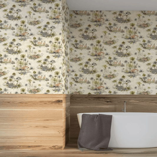 Safari Print Wallpaper - Cream - The Graduate Collection - RH1SAFARI - Premier Wallcovering