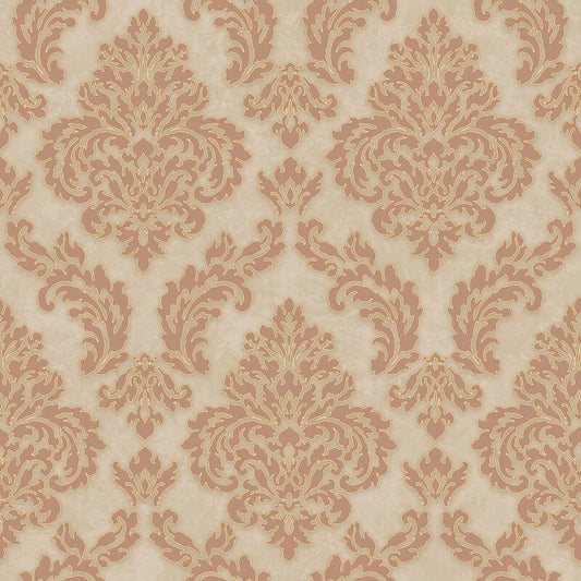 Sahara Damask Wallpaper - Copper - SK Filson - SK10016 - Premier Wallcovering