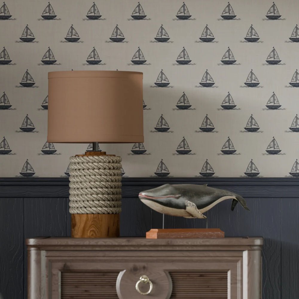 Sail Away Wallpaper - Classic Navy - LAN100305 - Lucie Annabel - Premier Wallcovering