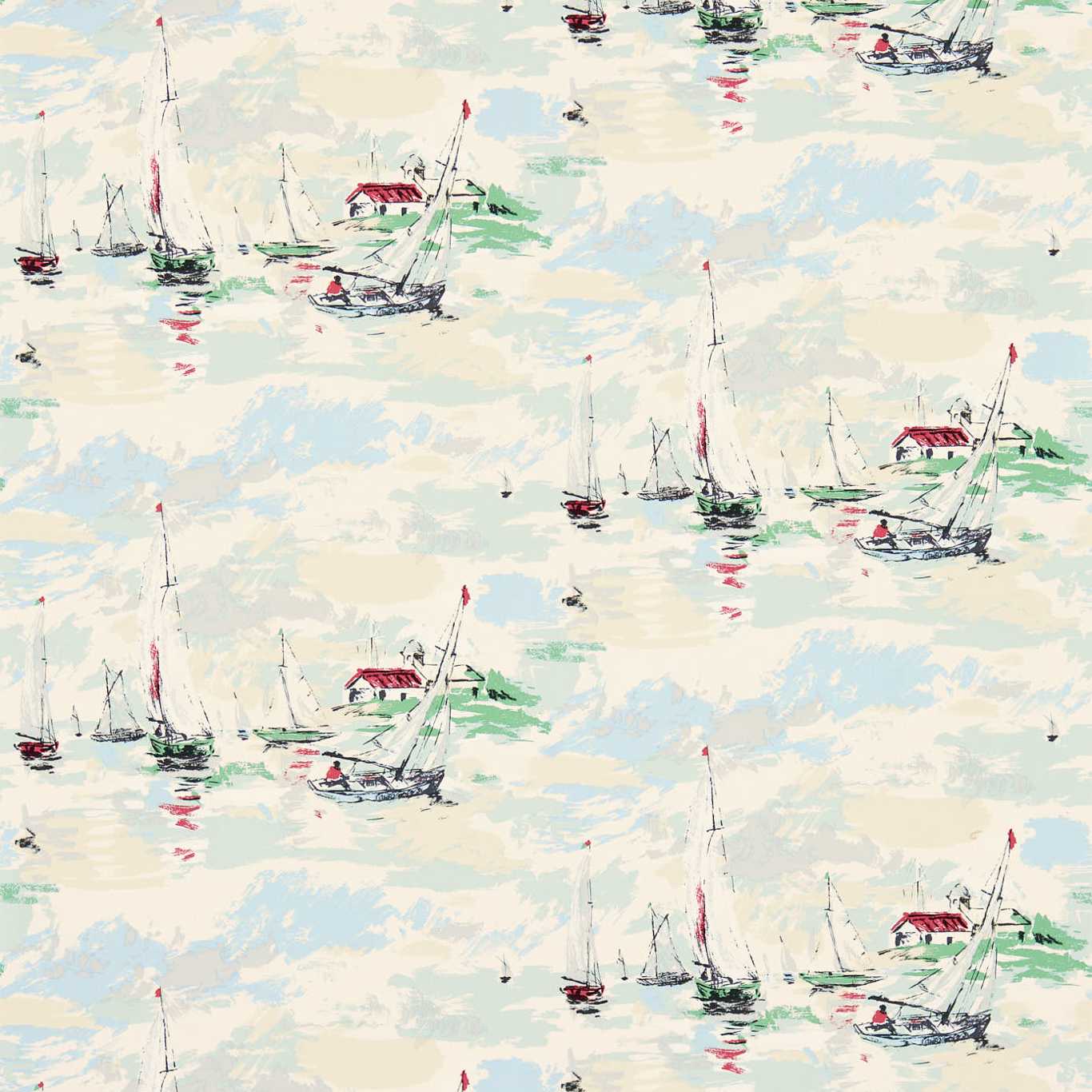 Sail Away Wallpaper - Sea Green - DVIN214588 - Sanderson - Premier Wallcovering