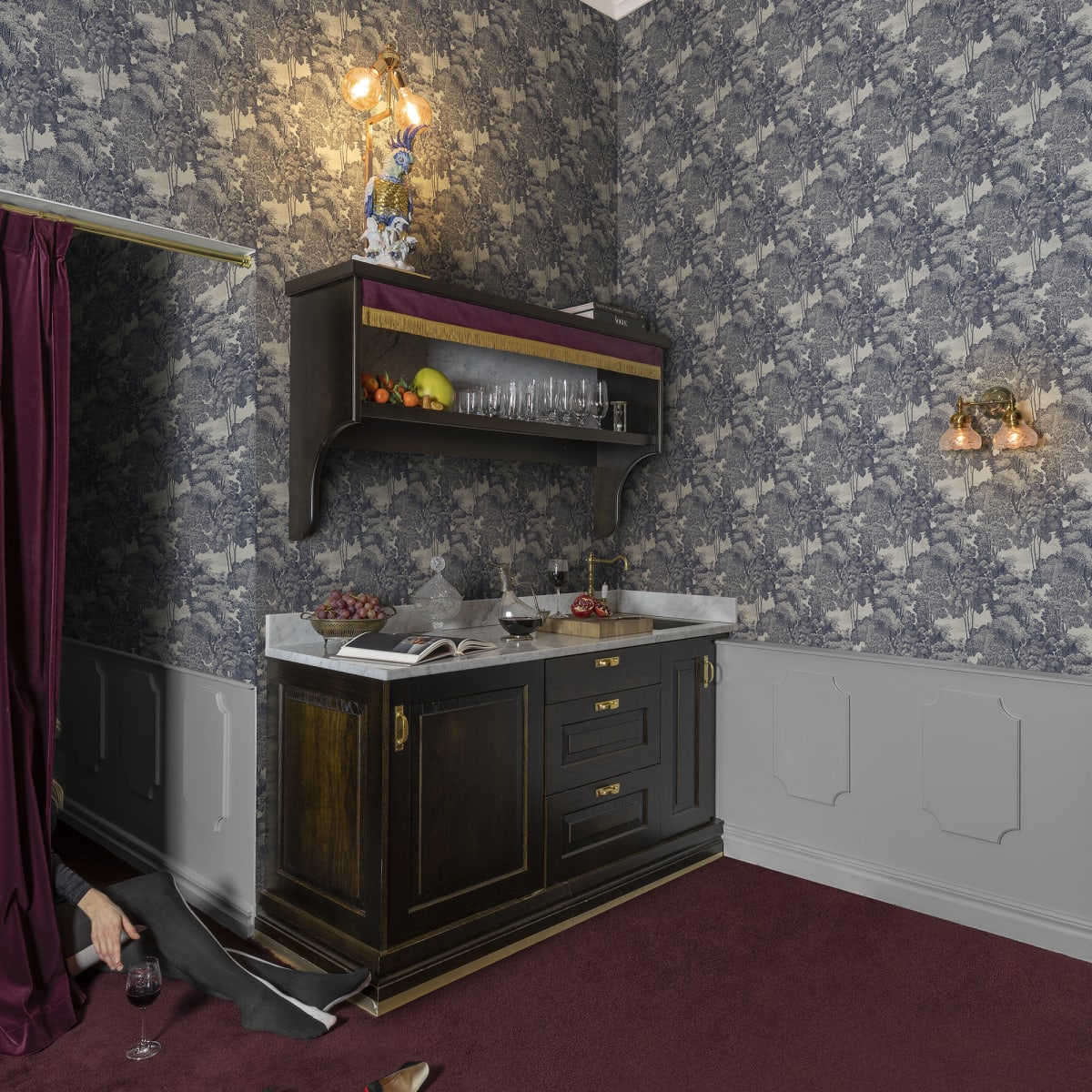 Saint Sebastian Wallpaper - Slate - Rebel Walls - R17532 - Premier Wallcovering