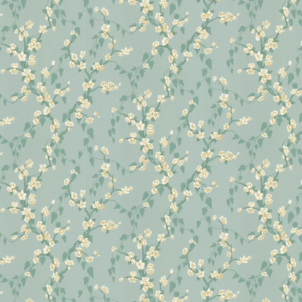 Sakura Wallpaper - Aqua - Little Greene - 0247SAAQUAL - Premier Wallcovering