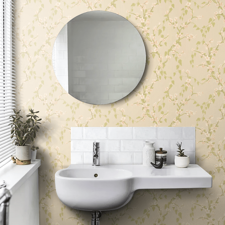 Sakura Wallpaper - Cream - Little Greene - 0247SAPOMME - Premier Wallcovering