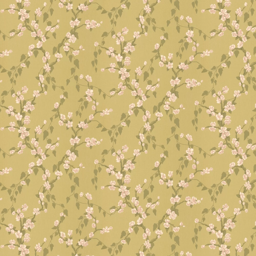 Sakura Wallpaper - Yellow - Little Greene - 0247SAYELLO - Premier Wallcovering